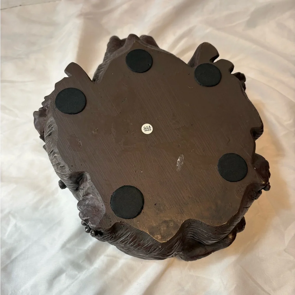 ELEPHANT Trinket Box Lid brown unique textured - Picture 8 of 15